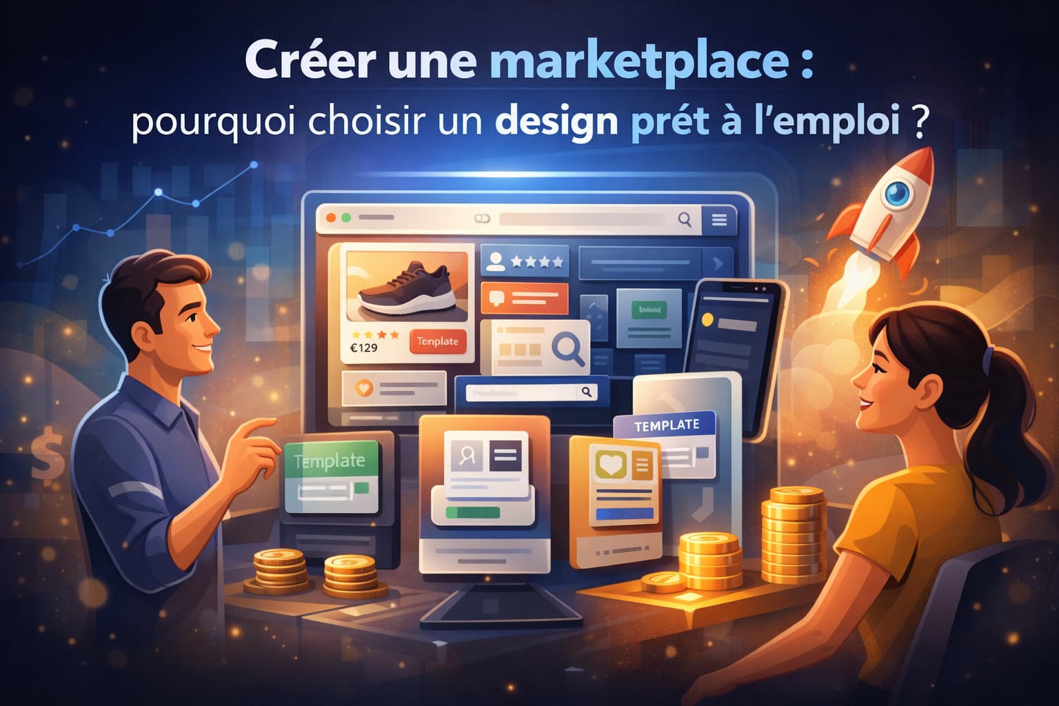 Image de couverture de l'article : Einen Marketplace erstellen: Warum ein fertiges Design wählen?