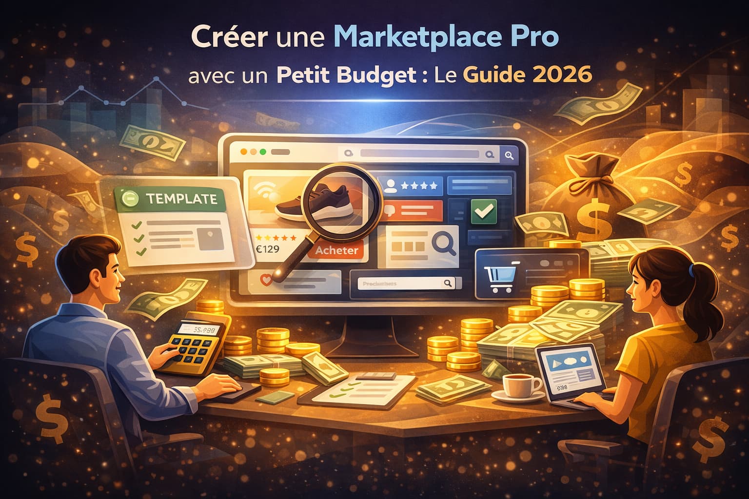 Image de couverture de l'article : Einen professionellen Marktplatz mit kleinem Budget erstellen: Der Guide 2026