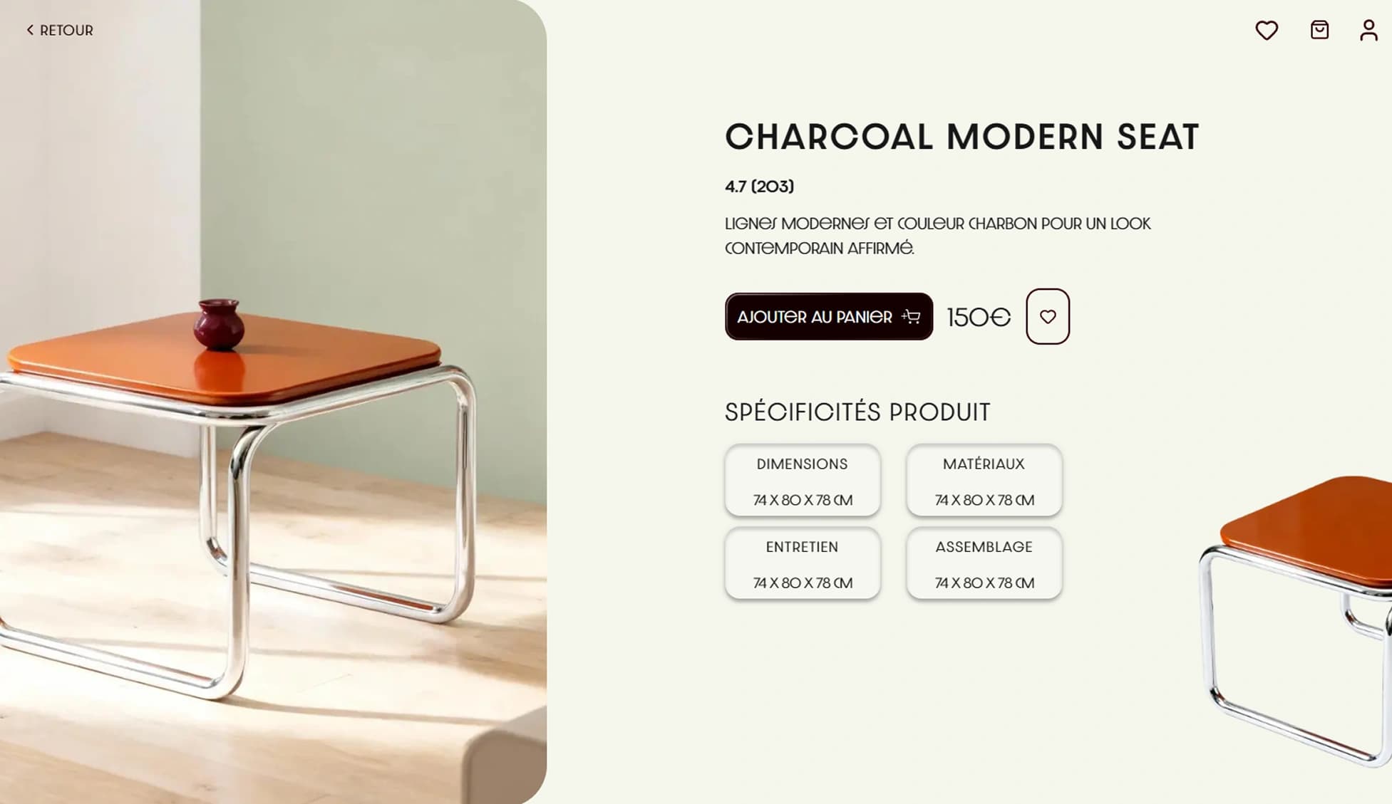 Furniture Template - Detail page