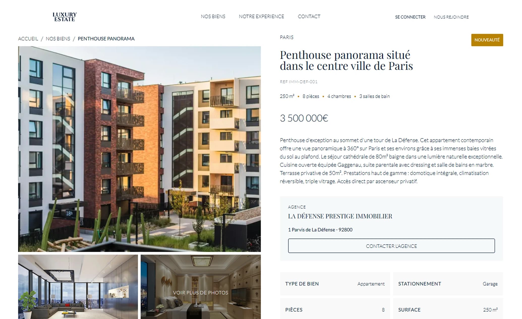 Real Estate Template - Detail page