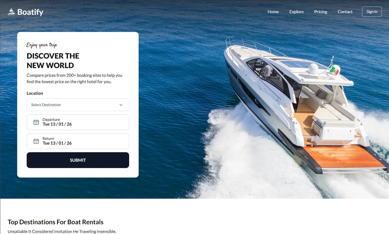 Boat Rental Template