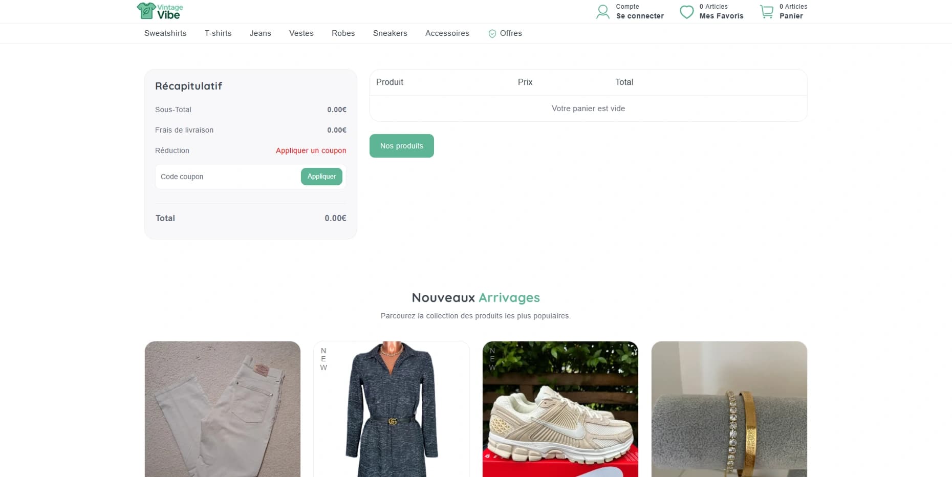 Thrift Store Template - Cart page