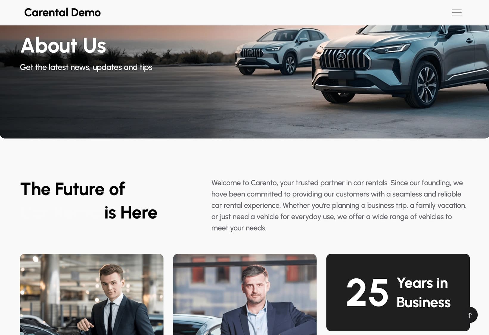 Car Rental Template - About